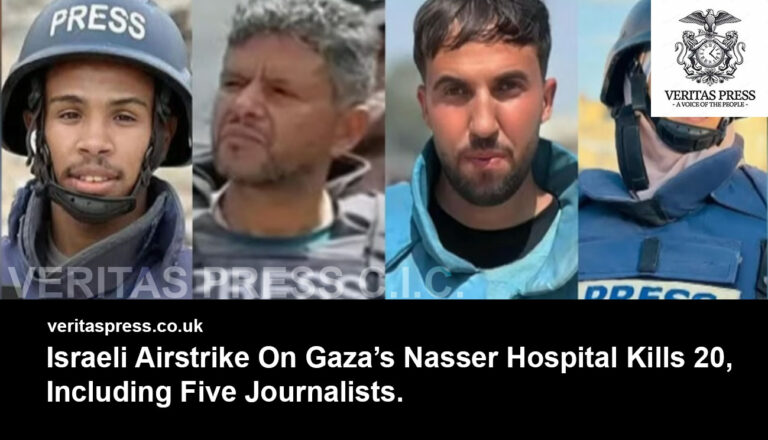 Israeli Airstrike On Gaza’s Nasser Hospital Kills 20, Including 5 Journalists.