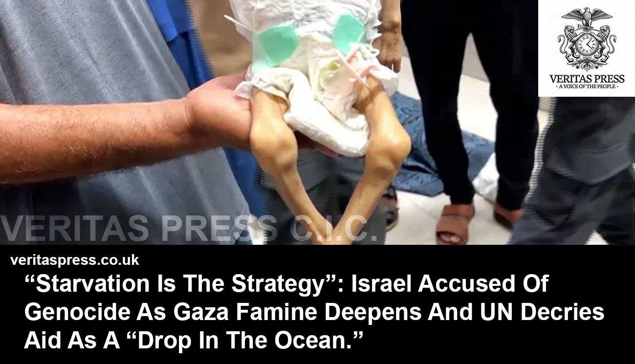 “Starvation Is the Strategy”: Israel Accused of Genocide as Gaza Famine Deepens and UN Decries Aid as a “Drop in the Ocean.”