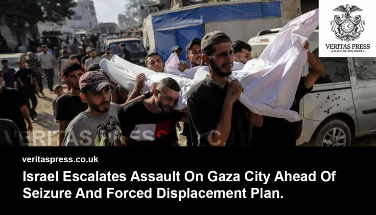 Israel Escalates Assault On Gaza City Ahead Of Seizure And Forced Displacement Plan.