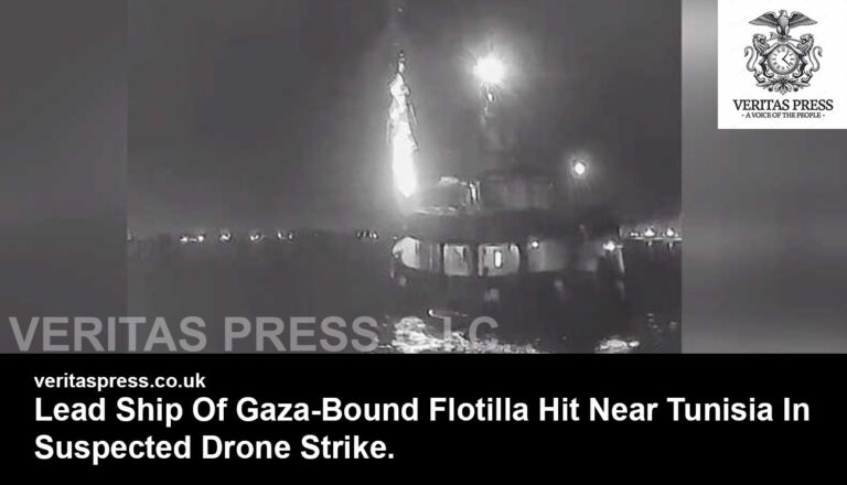 Lead Ship Of Gaza-Bound Flotilla Hit Near Tunisia In Suspected Drone Strike.
