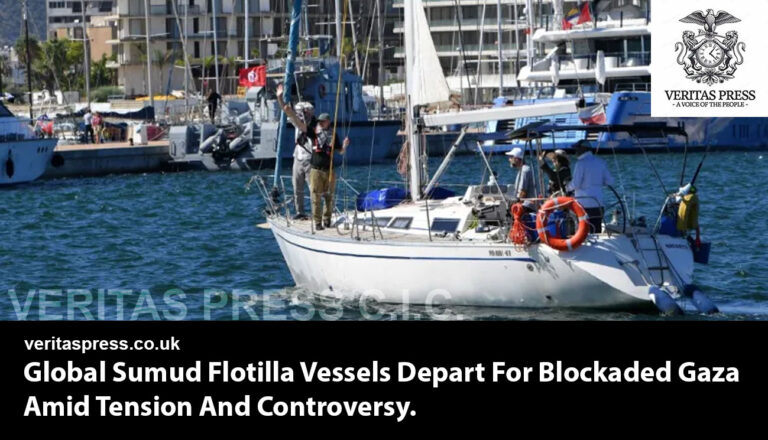 Global Sumud Flotilla Vessels Depart For Blockaded Gaza Amid Tension And Controversy.