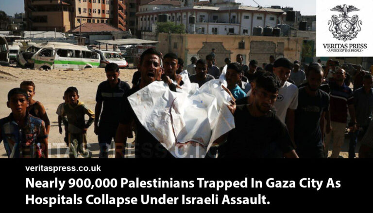 Nearly 900,000 Palestinians Trapped In Gaza City As Hospitals Collapse Under Israeli Assault.
