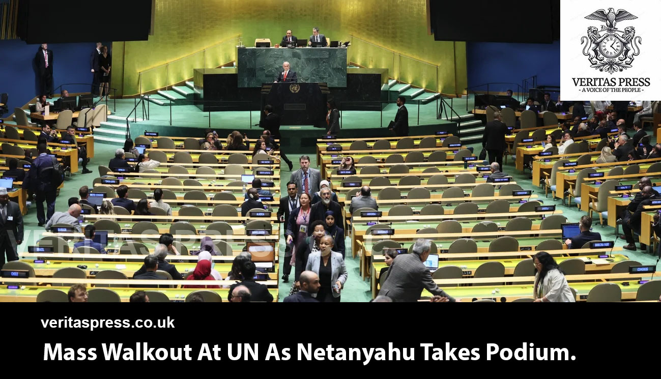 Mass Walkout At UN As Netanyahu Takes Podium.