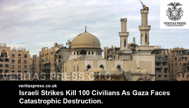 Israeli Strikes Kill 100 Civilians As Gaza Faces Catastrophic Destruction.