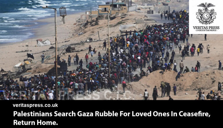 Palestinians Search Gaza Rubble For Loved Ones In Ceasefire, Return Home.
