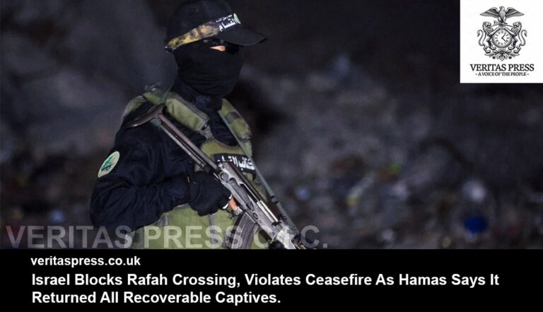 Israel Blocks Rafah Crossing, Violates Ceasefire As Hamas Says It Returned All Recoverable Captives.