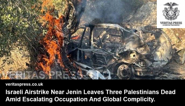 Israeli Airstrike Near Jenin Leaves Three Palestinians Dead Amid Escalating Occupation And Global Complicity.