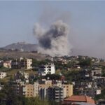 Smoke billows from southern Lebanon following an Israeli strike, as seen from Nabatieh, southern Lebanon, on June 19, 2026. (Photo from PressTV)